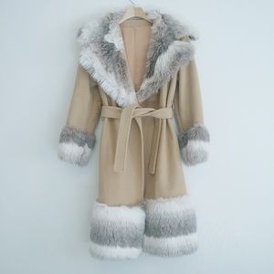 Vintage fur & wool peacoat